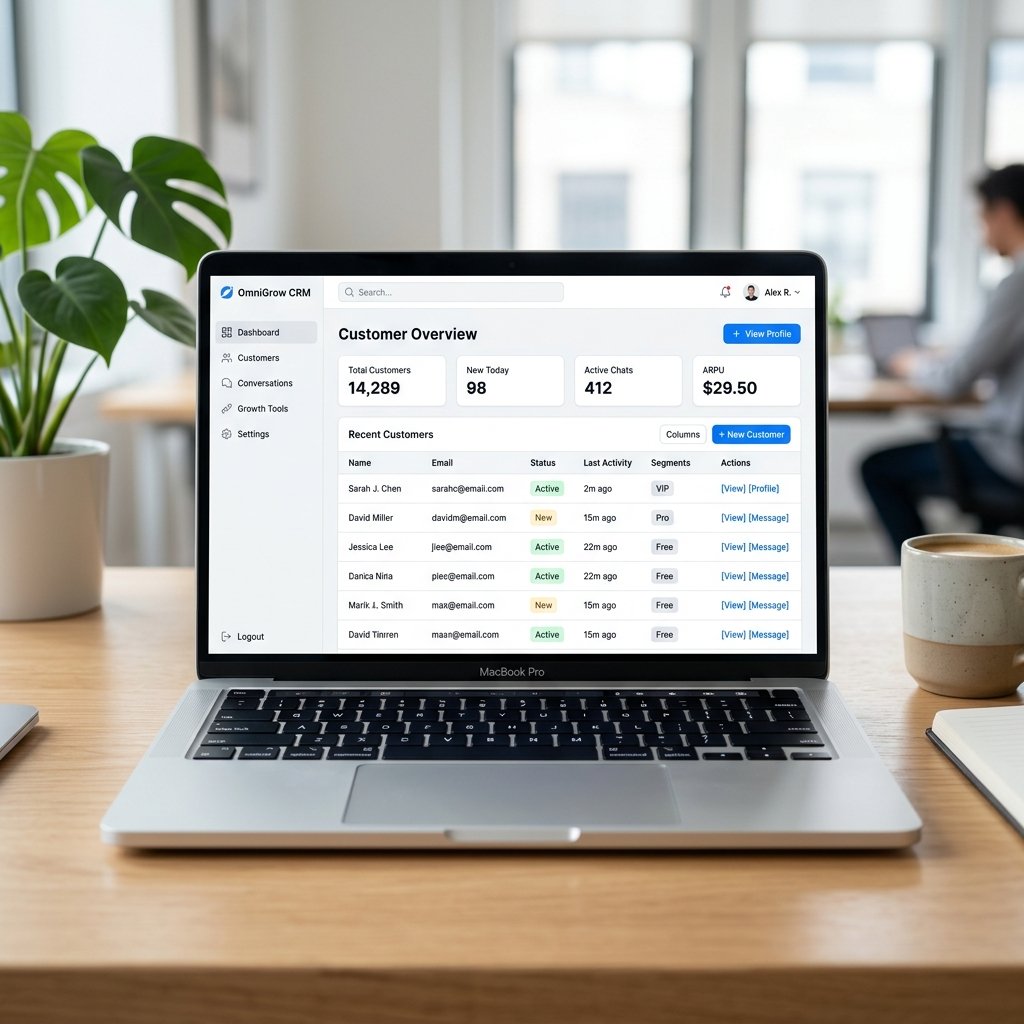 Mockup realista de MacBook con panel de control de ventas Interflow